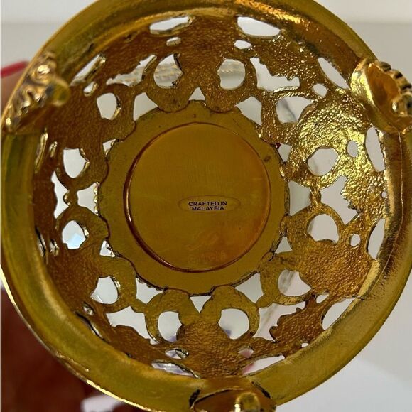 Vintage Franklin Mint House of Faberge Egg Carousel Horse Gold Plated Swarovski - Picture 10 of 10